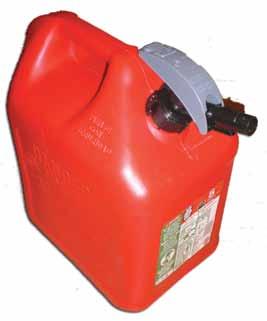 Store gasoline outside the home in a storage or lawn shed in a tightly closed metal or plastic container approved