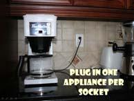 Message: Plug in one appliance per socket Slide 15 Q: What do you think is