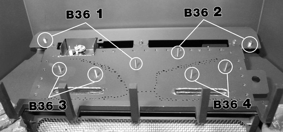 8.2 #B36-500 Log Set Installation CAUTION: Do not place logs directly over burner port holes.