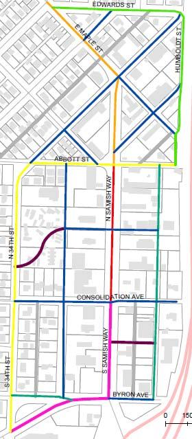 Circulation - Street Designs Abbott and 34 th designated as special streets Maintain character of residential streets Private pedestrian