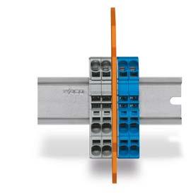 Ex i TOPJOB S through terminal blocks with blue insulated housing are suitable for use