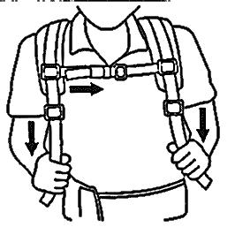 Lift the back pack by one shoulder strap and then slide your free arm into the other strap.