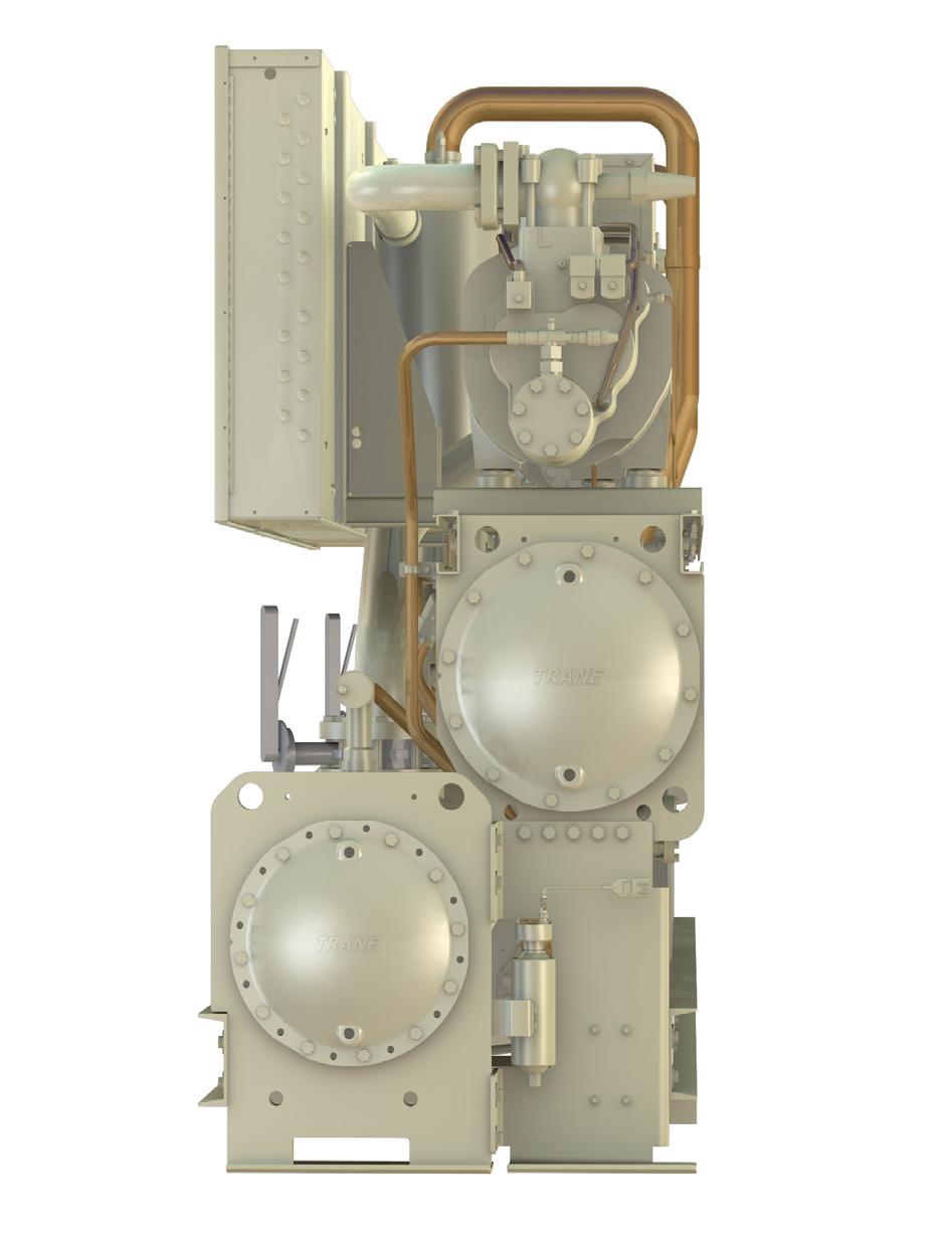 Features and Benefits Series chiller configuration - For two-chiller systems all the system water passes through the evaporators and/or condensers of both chillers to take advantage of system