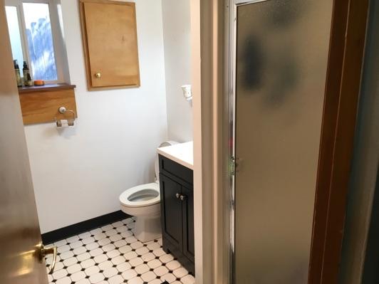1. Room Basement Bathroom Ceiling and walls are in good condition overall. Accessible outlets operate. Light fixture operates.