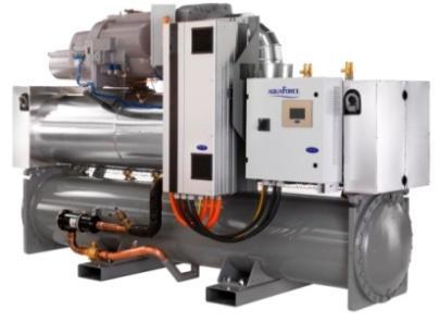 30XW-V Series Water Cooled Chillers with Variable-Speed Screw Compressor(s) 9 sizes 580 to 1700kW R134a Refrigerant Flooded evaporator Inverter-driven screw compressors Compactness Units optimised