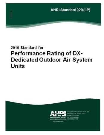 AHRI 920 Munters DryCool HCU & ERV units are Dedicated Outdoor Air Systems (DOAS) and are designed to deliver air at a room neutral temperature (typically 70-80 degrees) and a low dew point