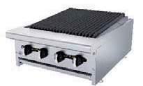 BROILERS This range offers two different systems of broiling through radiant grill or
