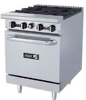 Max Cook Ranges AER-4-24 AER-6-36 Lift-off top two piece cast iron rated at 30,000 /hr.
