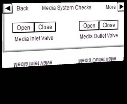If your system is equipped with an automatic media filter additional Media System Checks screens will be available to you, this is indicated by the More indicator and arrow in the upper right hand