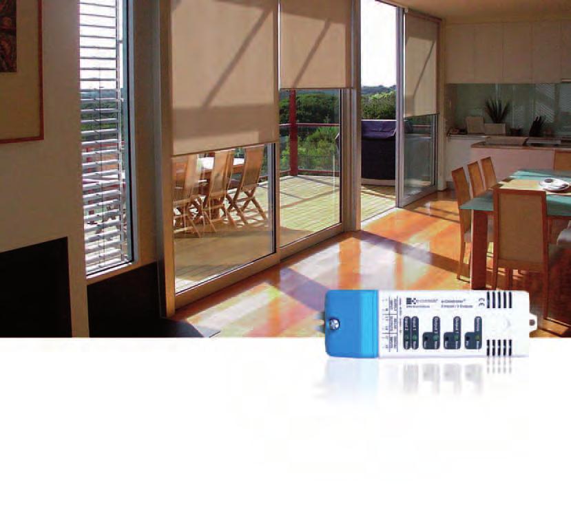 Sunblinds e-controller 2In2Out Sunblinds Curtains and sunblinds automation with e-scene Comfort and energy saving with different ambient definition The e-controller 2 Inputs / 2 Outputs Sunblinds is