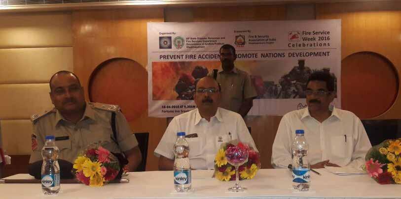 FSAI Visakhapatnam Seminar on Gas Suppression Systems Seen on the dais (L to R): D. Mohan Rao, B. Madhu and K.