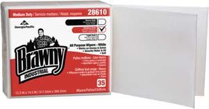 , 8'' x 121/2'', White, 2-Ply 20/cs. 473207 29221. RWNY INUSTRILTM LL PURPOS LIGHT-UTY WIPRS Sturdy, water-resistant dispenser protects wipers from moisture, grime and exposure, reducing waste.