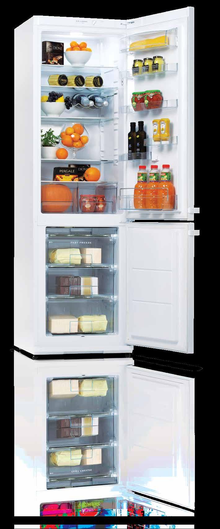 RF39SM RF39SM Design line SNAIGĖ Ice Logic / A+ Storage time if power cut 20 h Noise level 41 db(a) Horizontal or integrated door handles Bottle shelf lighting Anti-bacterial protection system