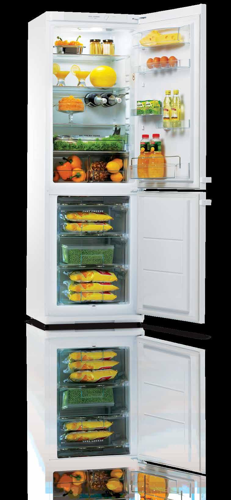RF34SM 0 C FRESH ZONE RF34SM Design line SNAIGĖ Ice Logic + / / A+ Storage time if power cut 20 h, in + class models 25 h Noise level 41 db(a) Horizontal or integrated door handles Cold section 0 C