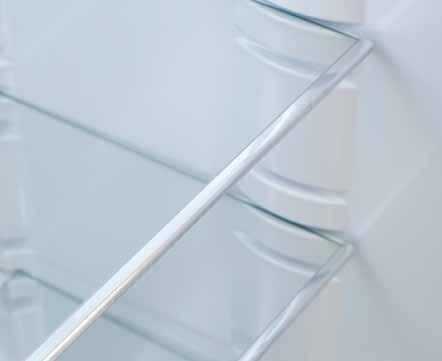frame Safety glass shelves can carry a weight of up to 25 kg. They are highly shatter resistant, scratch-resistant, and are easy to clean.