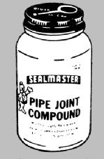 69 SEALMASTER PIPE JOINT COMPOUND Remains stable in use, expands under heat, will not dry out, provides positive
