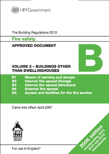 Approved Document B Fire Safety The regulation and guidance affecting fire doors is contained in Approved Document B, Volumes 1 and 2.
