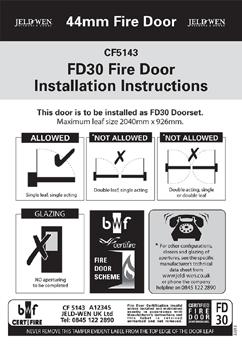 Details can be found on the fire door label on the top of the door.