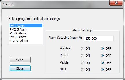For the Environmental DustTrak to alarm as soon as the Alarm Setpoint is exceeded, the logging interval must be set as low as possible (i.e., 1 second or 2 seconds).