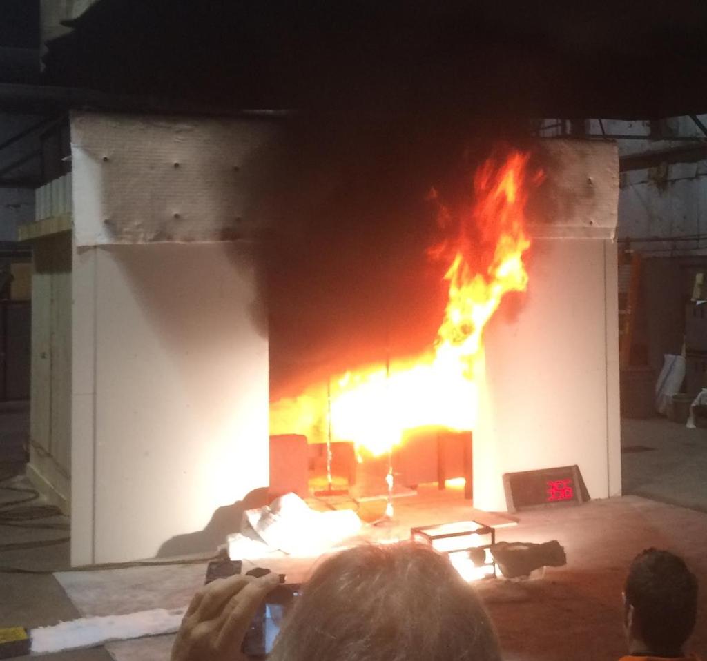 opening Simulates a flashover fire in an actual room or