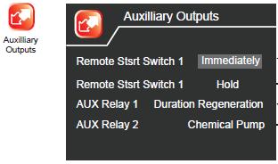18 Auxiliary Outputs Advanced Programming From the Advanced Settings menu, press the UP / DOWN button to highlight the Auxiliary Output menu icon. Press the SET button to enter.