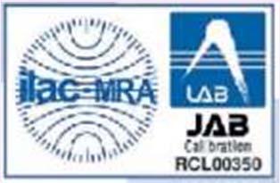 Certified Organization:JQA Scope of Certification:Head office Plant Calibration ISO/IEC 17025 Acquired in 2009 Certification