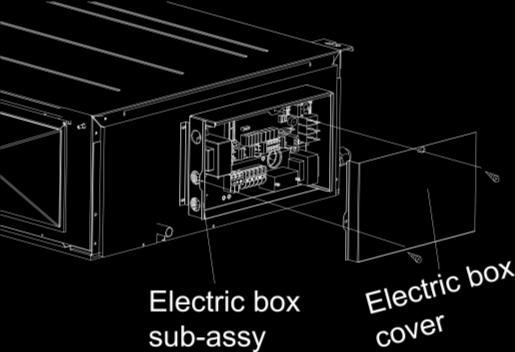 electric box cover from the electric box sub-assy and then connect the wire.