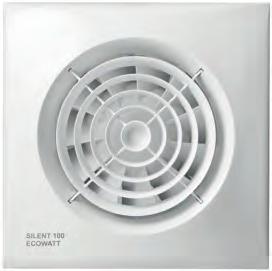 SILENT 100 ECOWATT extract fan WHITE Energy Efficient WC & Bathroom Fans 5 YEAR IP45 IP57 SELV Range of 100mm domestic axial extract fans designed for WC and bathroom ventilation.