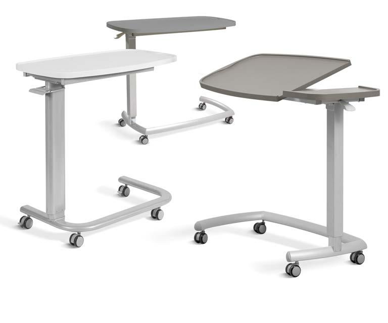 Evo Over-bed Table OTR4 New over-bed table with KYDEX table top. Add swatch code OR, PO, TN or BE. w900 d430 h700-935 1.