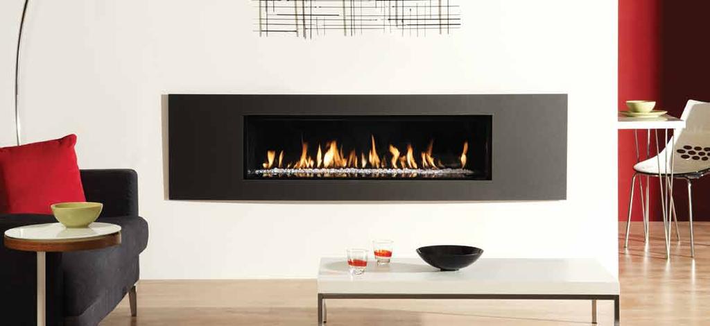 Studio 3 Verve in Graphite, Open Fronted with White Stone fuel bed DISTRIBUTED BY www.thefireplace.co.nz www.gazco.