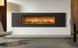 Fronted with log-effect fuel bed & Brick-effect Lining STUDIO STEEL2 Fire Sizes: Studio 1, 2, 3, 22, Slimline &