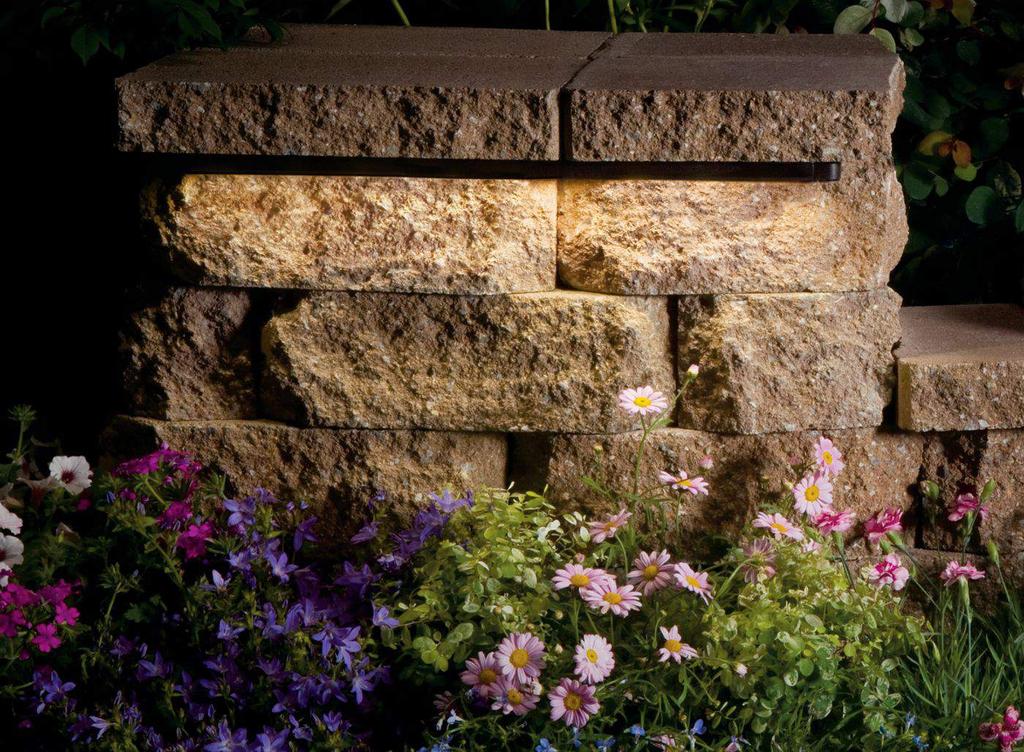 A built-in driver and an operable voltage range of 9-15V virtually eliminates voltage drop in every Design Pro LED Hardscape, Deck, Step & Bench Light fixture.