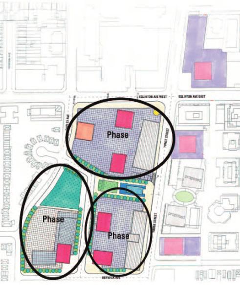 PHASING Guideline: The configuration of the site should allow for phased development. The overall build out of the development on the southwest block may take many years to complete.