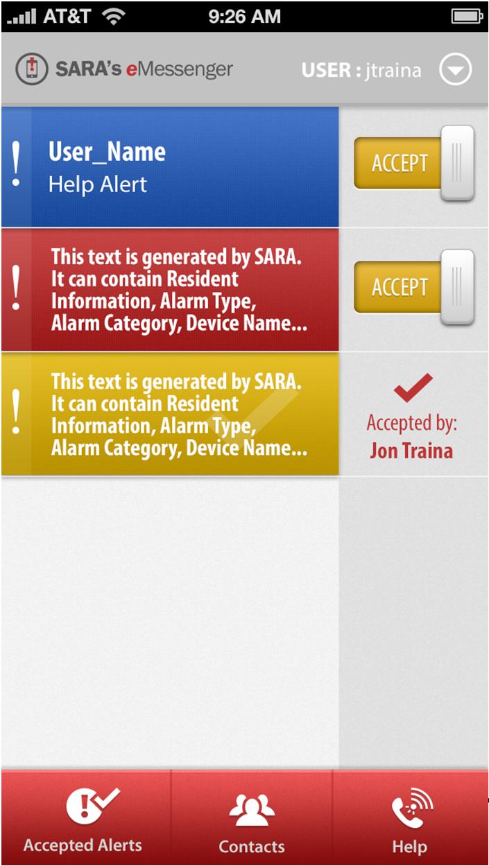 SARA s emessenger (Mobile) Emergency Alerts Active