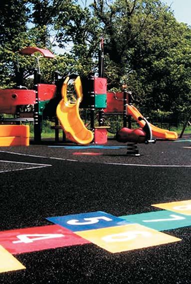 It is the only surface of its kind that uses recycled sports shoes in the form of Nike Grind. A black Playtop playground surface that incorporates Nike Grind is up to 92% recycled material.