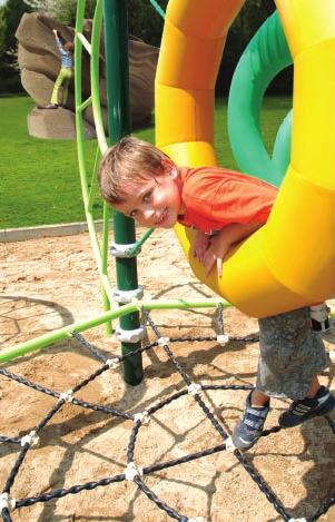 Wicksteed does not recommend installation of Playscape Bark under swings or other moving equipment because it is easily displaced.