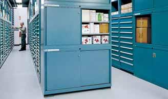 Sliding door cabinet s interior matches housing color, and shelves are painted gray.