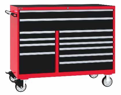 Usable inside drawer dimensions: Top bank (DW drawer): 5 W x 2 D Left bank (MP drawer): 18" W x 2 D Right bank (EW drawer): 30" W x 2 D DOUBLE BANK POPULAR CONFIGURATIONS 14 drawers, including 3 full