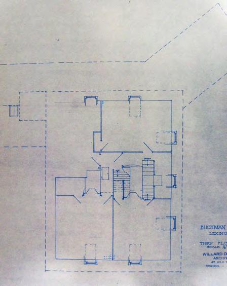 HISTORIC STRUCTURE REPORT The Buckman Tavern 58. Third floor plan, ca. 1921.