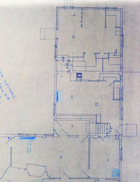Plan of the wind containing the new kitchen and shed, ca. 1921.