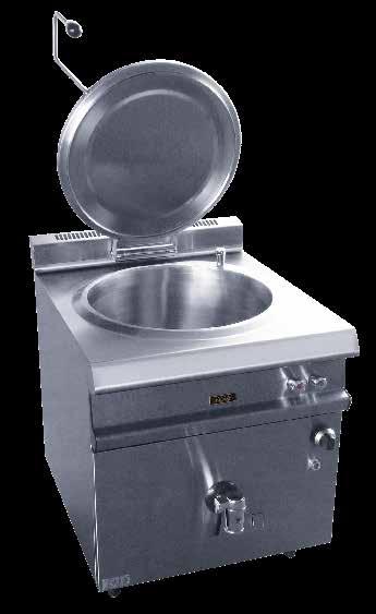 Gas : Heavy duty high performance stainless steel burners with integrated pilot light and thermocouple. Thickness of the bottom of the tank : 3mm.