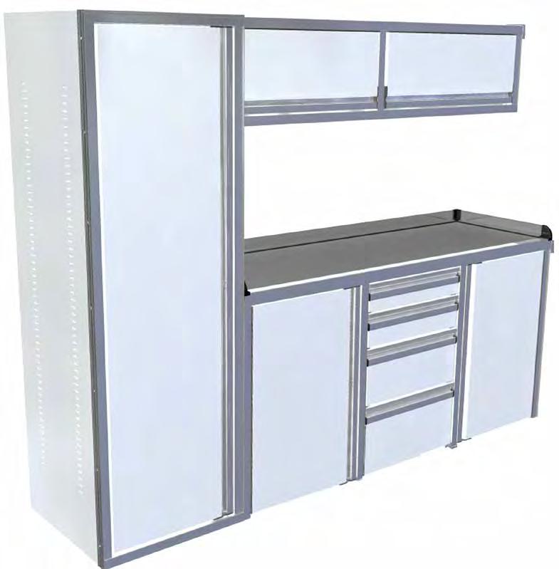 12 STANDARD PRODUCTS LISTED WIDTH 94 HEIGHT 75 ECONO3 DEPTH 24 LOAD CAPAC- 250 lbs per shelf ITY DRAWERS NA NET WEIGHT 75lbs MSRP $1695