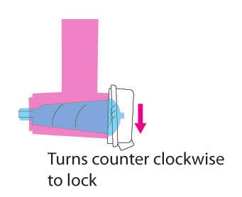 Insert the narrow end of the Grinder into the Base of the unit. Turn counterclockwise to lock the Chute assembly in place.