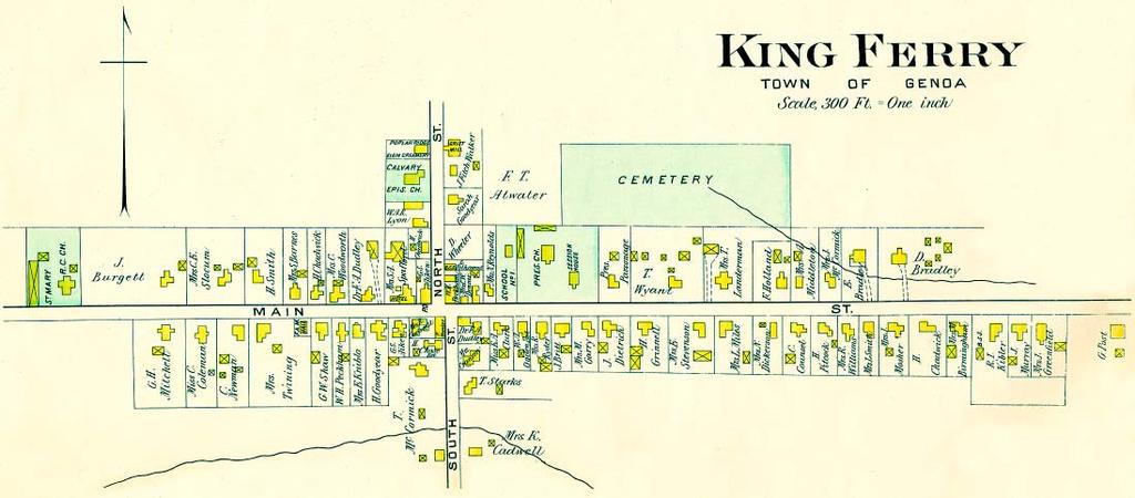 King Ferry, Town of Genoa map, 1904.