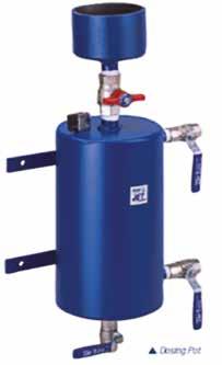 Jet range dosing pots are supplied in three standard sizes: 3.5, 6.0 and 16.0 litre capacity. Other sizes are available on request. Cat No.
