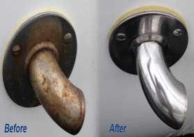 Effective on bathroom fixtures, lime scale, water stains & rust stains.