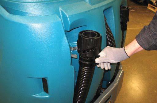 7. To prevent leaks, clean the plug portion of the nozzle and the interior of the drain hose cuff. TURN OFF THE MACHINE 1.