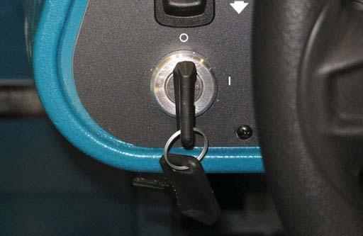 Turn the key switch to the OFF position and remove the key.