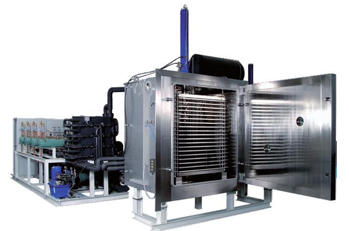 (D) 350 (W) 400 (D) Weight 330 kg 750 kg Shelves Up to 6+1 Up to 7+1 Production Applications Ice condenser capacities from 20 to > 1000 kg Single or double chamber systems Freezing &