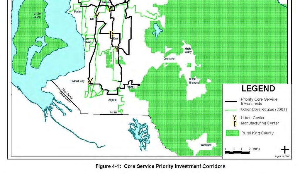 EXHIBIT 3-1 Core Service Priority Investment Corridors Identified in King